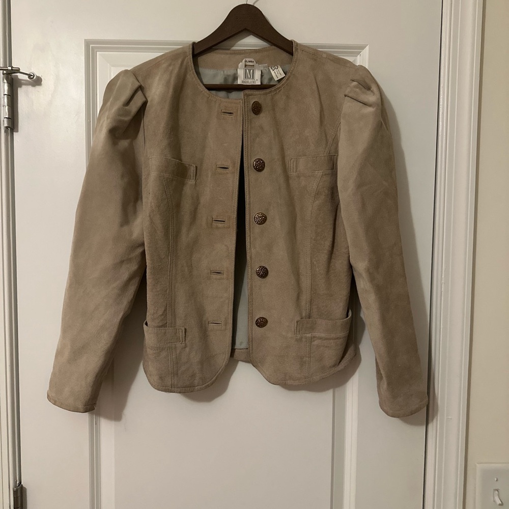 Vintage Madeleine Beige Leather Suede Jacket